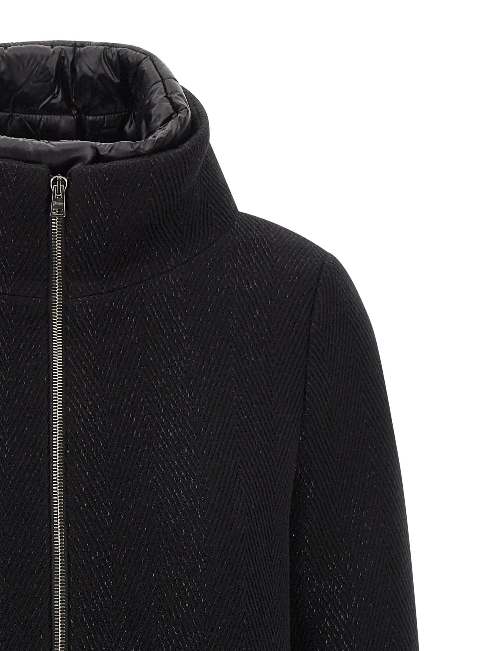 Herno Black Wool Coat