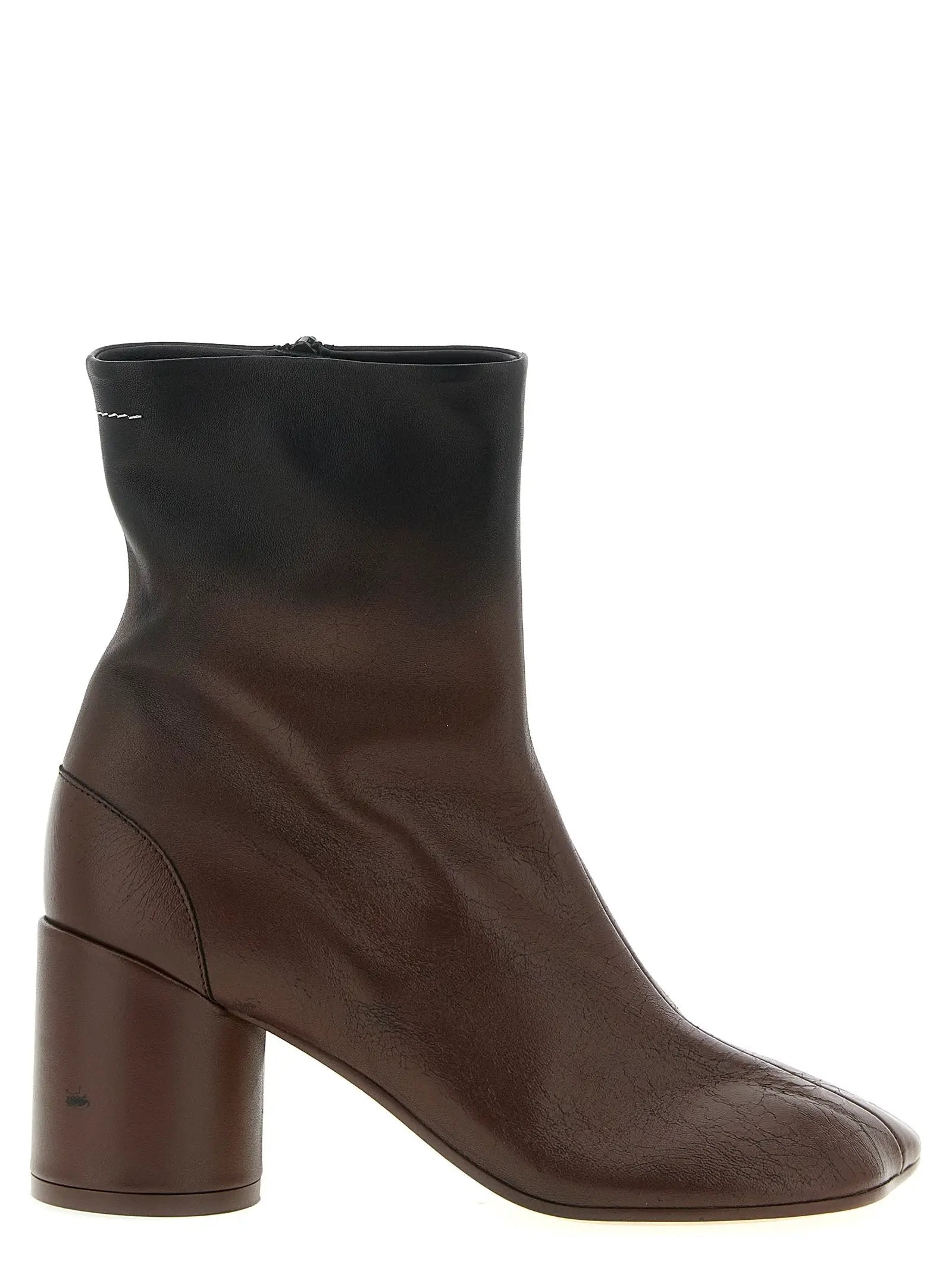 MM6 Maison Margiela Brown Lambskin Ankle Boots
