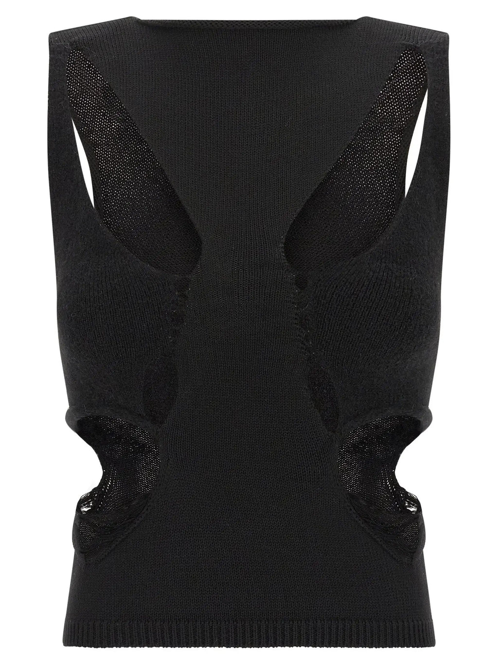 Rick Owens Black Wool Tank Tops
