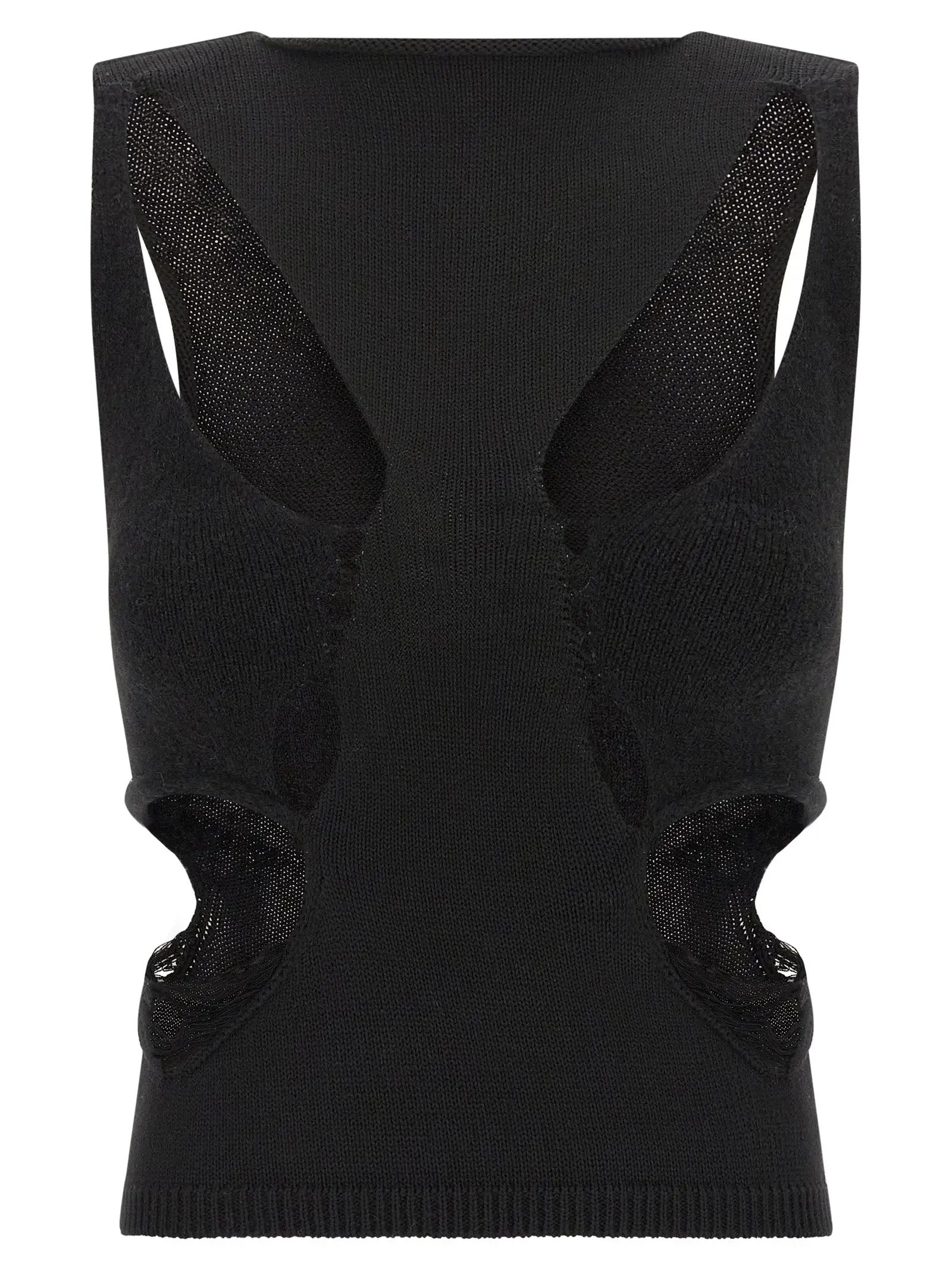 Rick Owens Black Wool Tank Tops