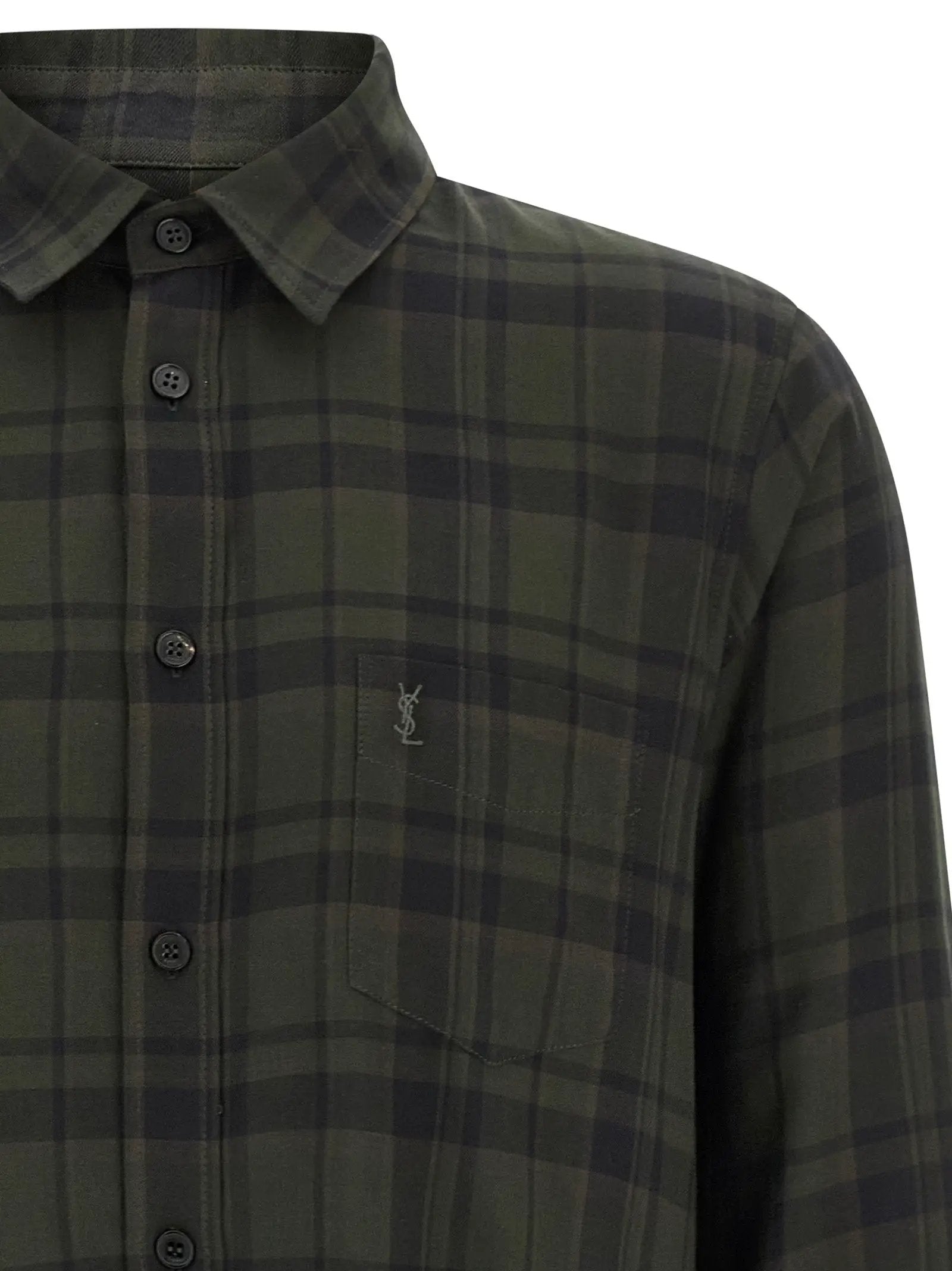 Saint Laurent Bicolor Cotton Blouse
