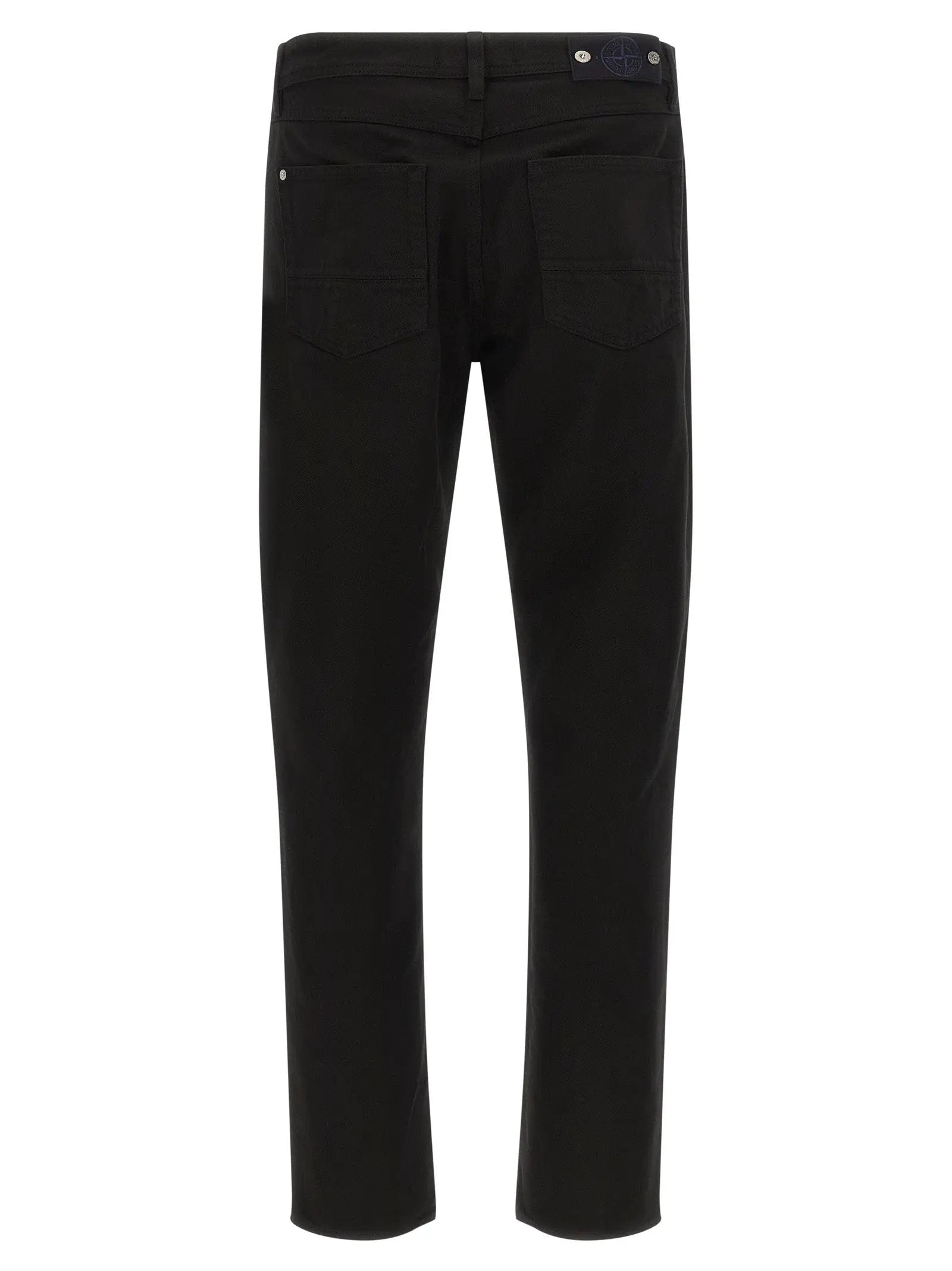 Stone Island Black Cotton Straight-Leg Jeans