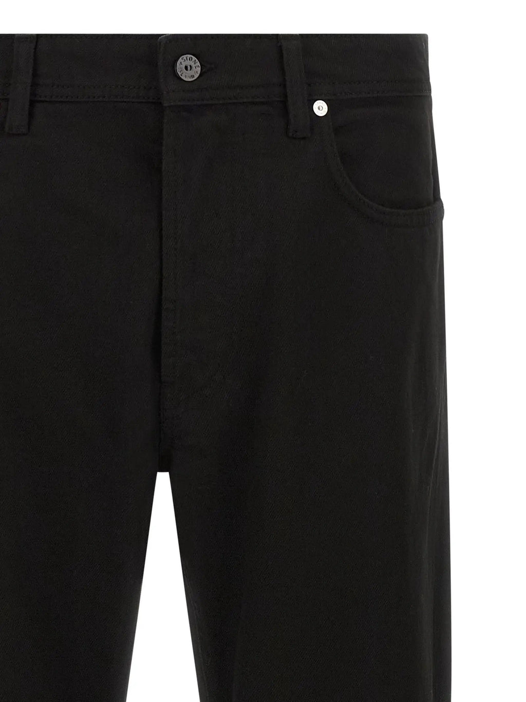 Stone Island Black Cotton Straight-Leg Jeans