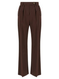 Elisabetta Franchi Brown Polyester Casual Pants