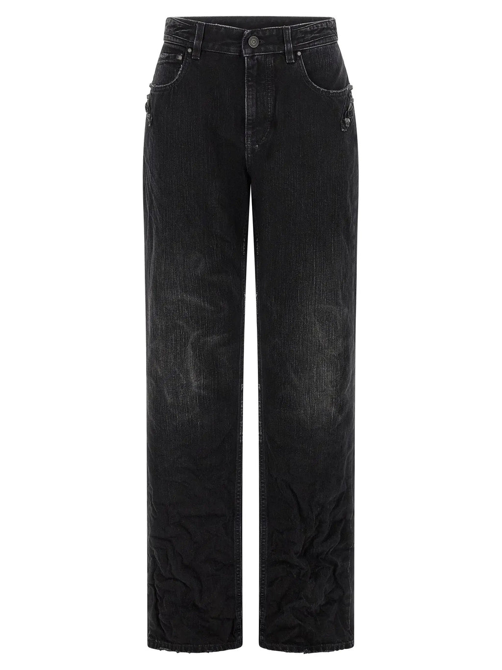 Balenciaga Black Cotton Straight-Leg Jeans