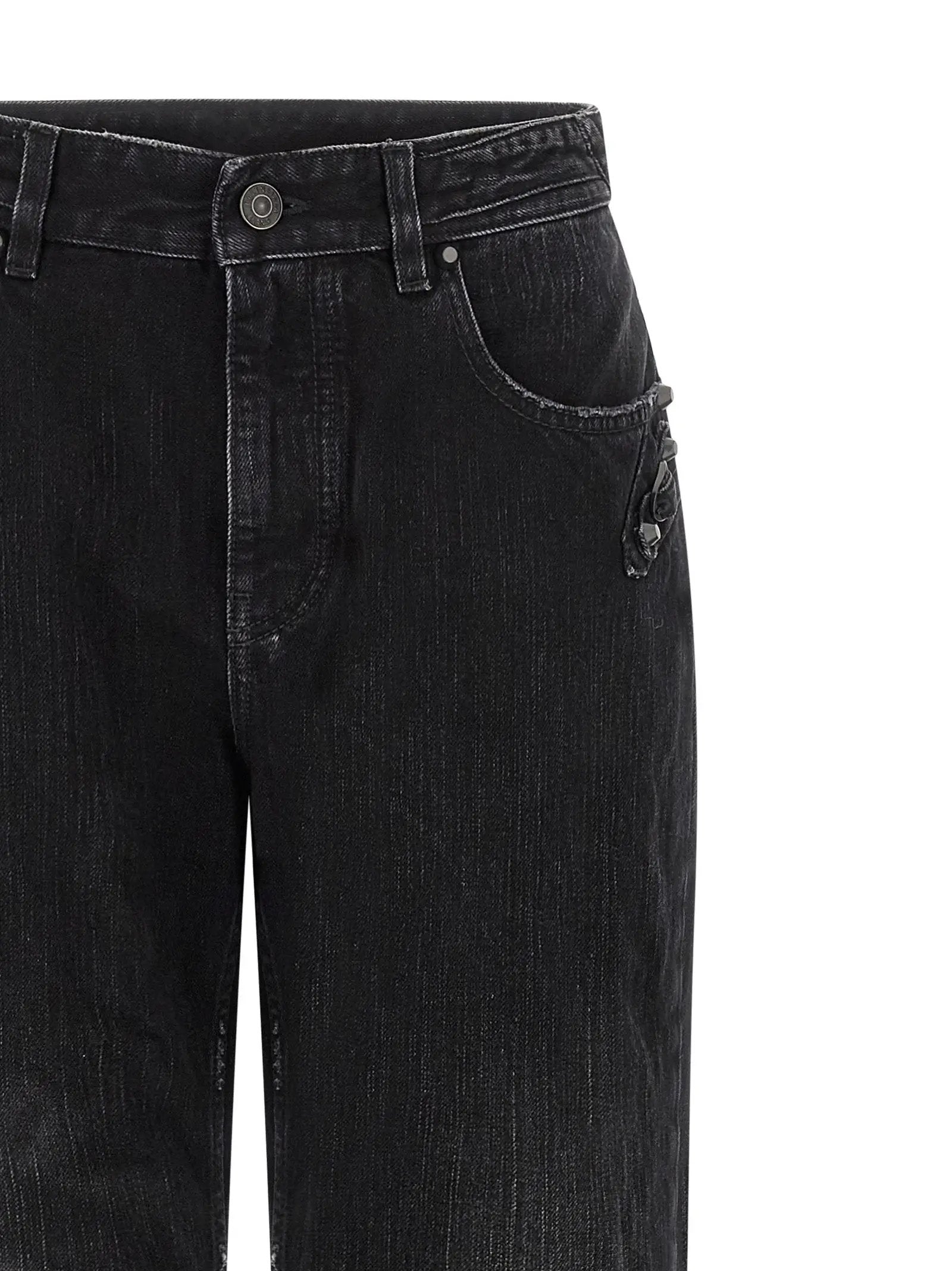 Balenciaga Black Cotton Straight-Leg Jeans