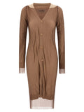 MM6 Maison Margiela Beige Polyamide Midi Dress