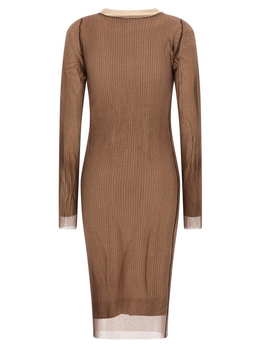 MM6 Maison Margiela Beige Polyamide Midi Dress