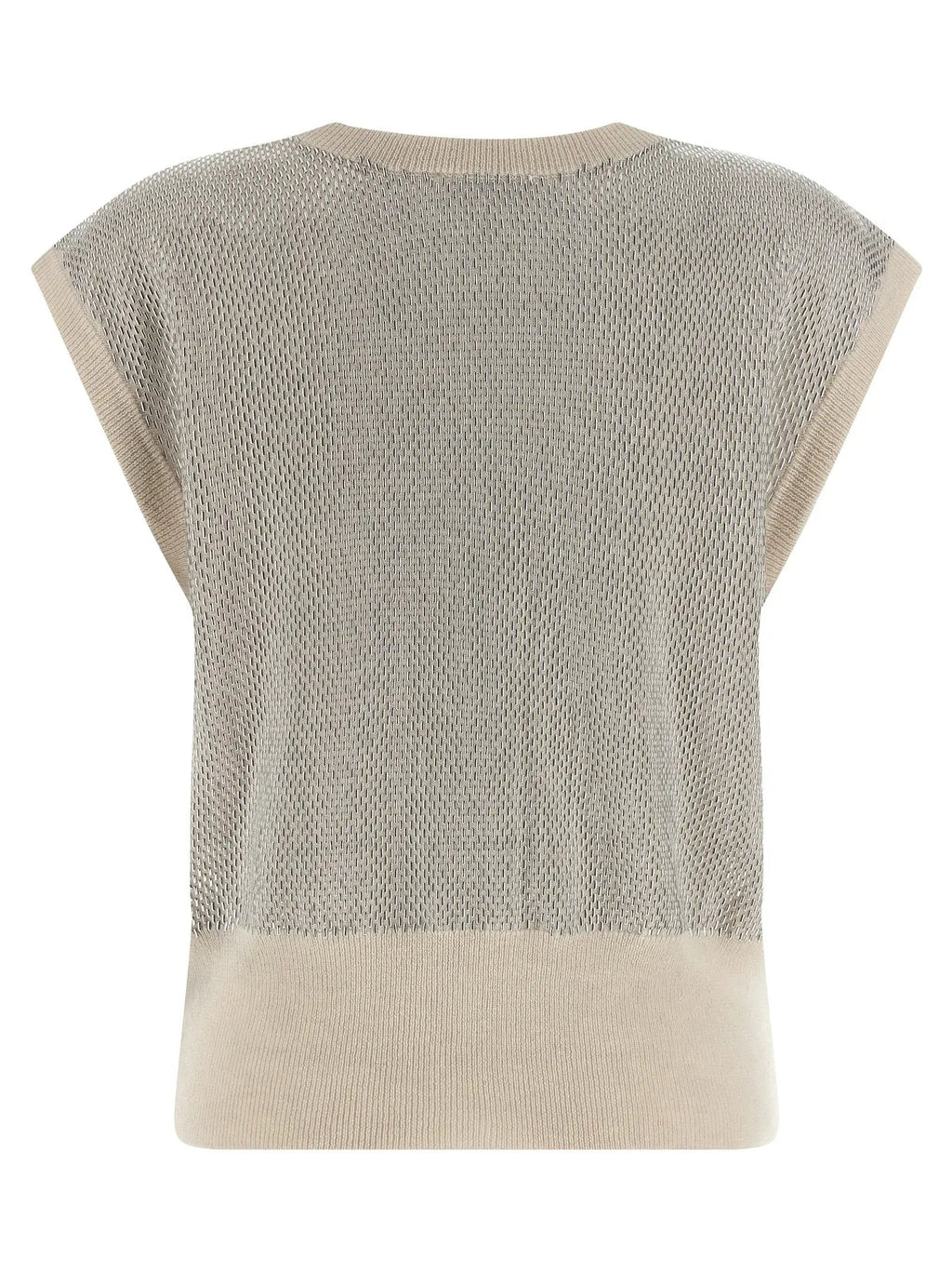 Haikure Beige Virgin Wool Sleeveless Jacket