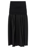 MM6 Maison Margiela Black Polyester Midi Skirt
