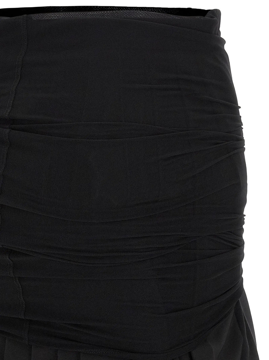 MM6 Maison Margiela Black Polyester Midi Skirt