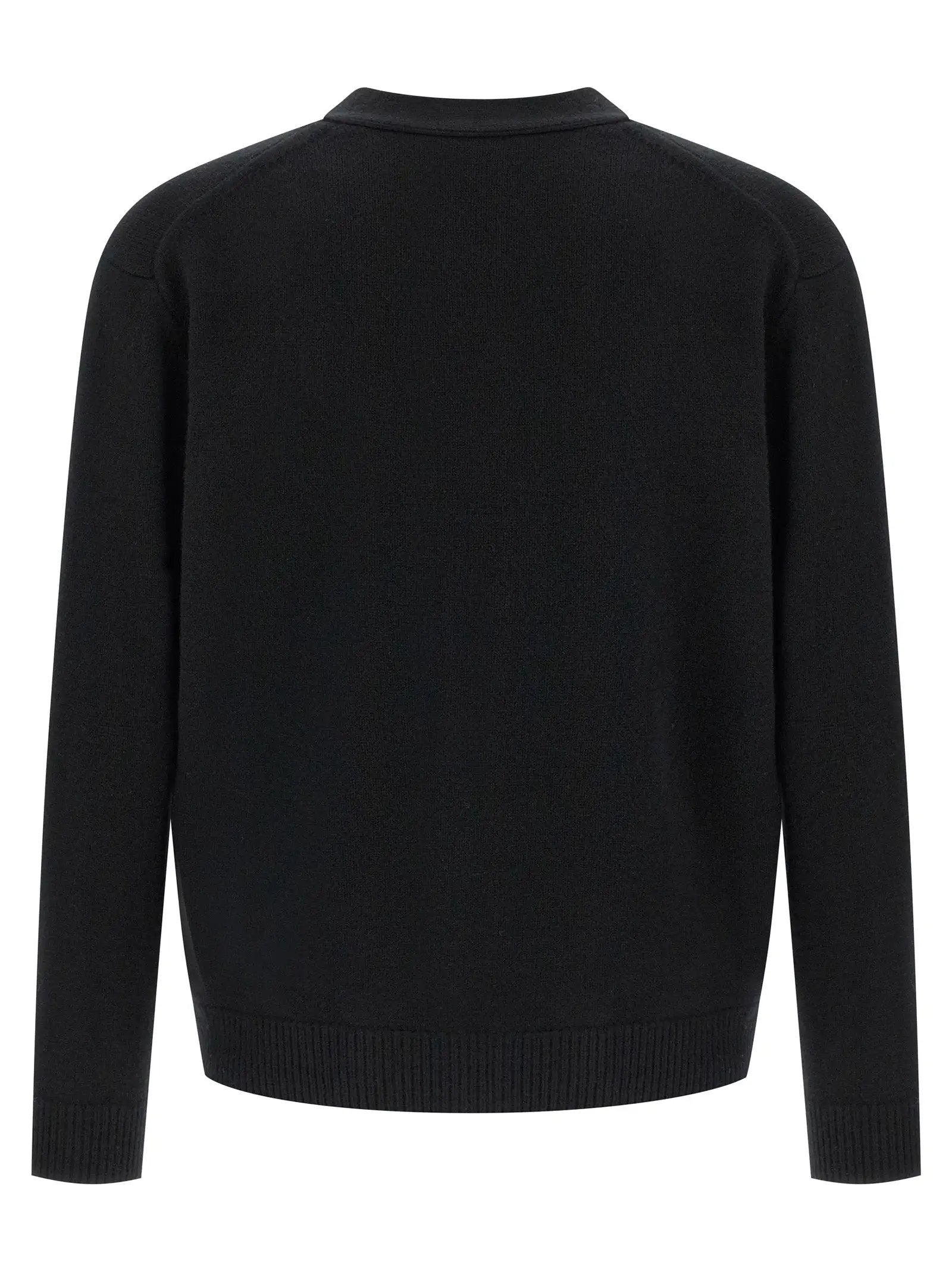 Maison Kitsuné Black Merino Wool Cardigan