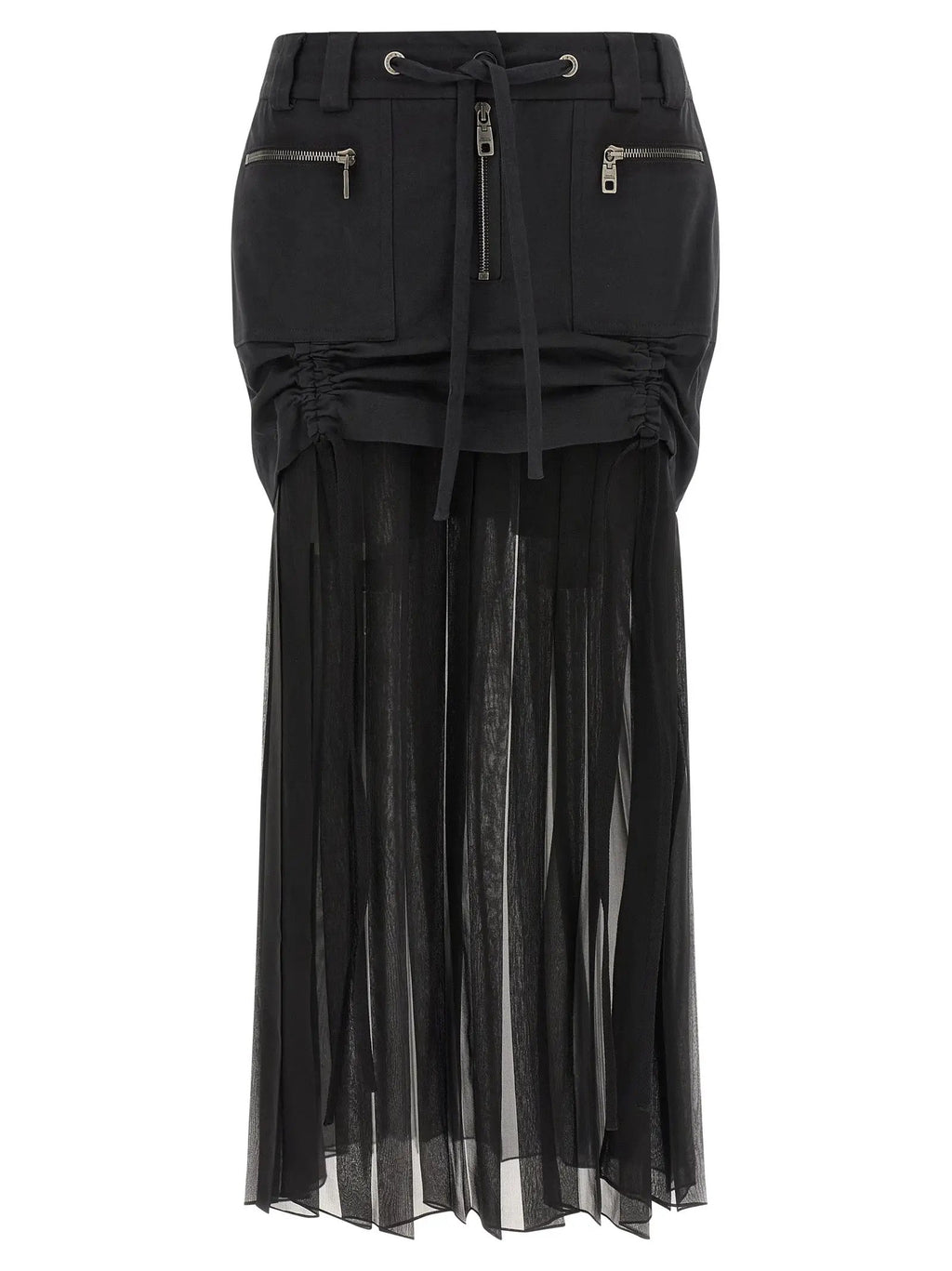 Dolce & Gabbana Black Silk Midi Skirt