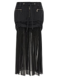 Dolce & Gabbana Black Silk Midi Skirt