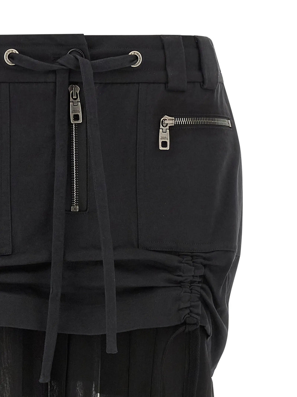 Dolce & Gabbana Black Silk Midi Skirt