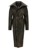 Rick Owens Black Lamb Leather Coat