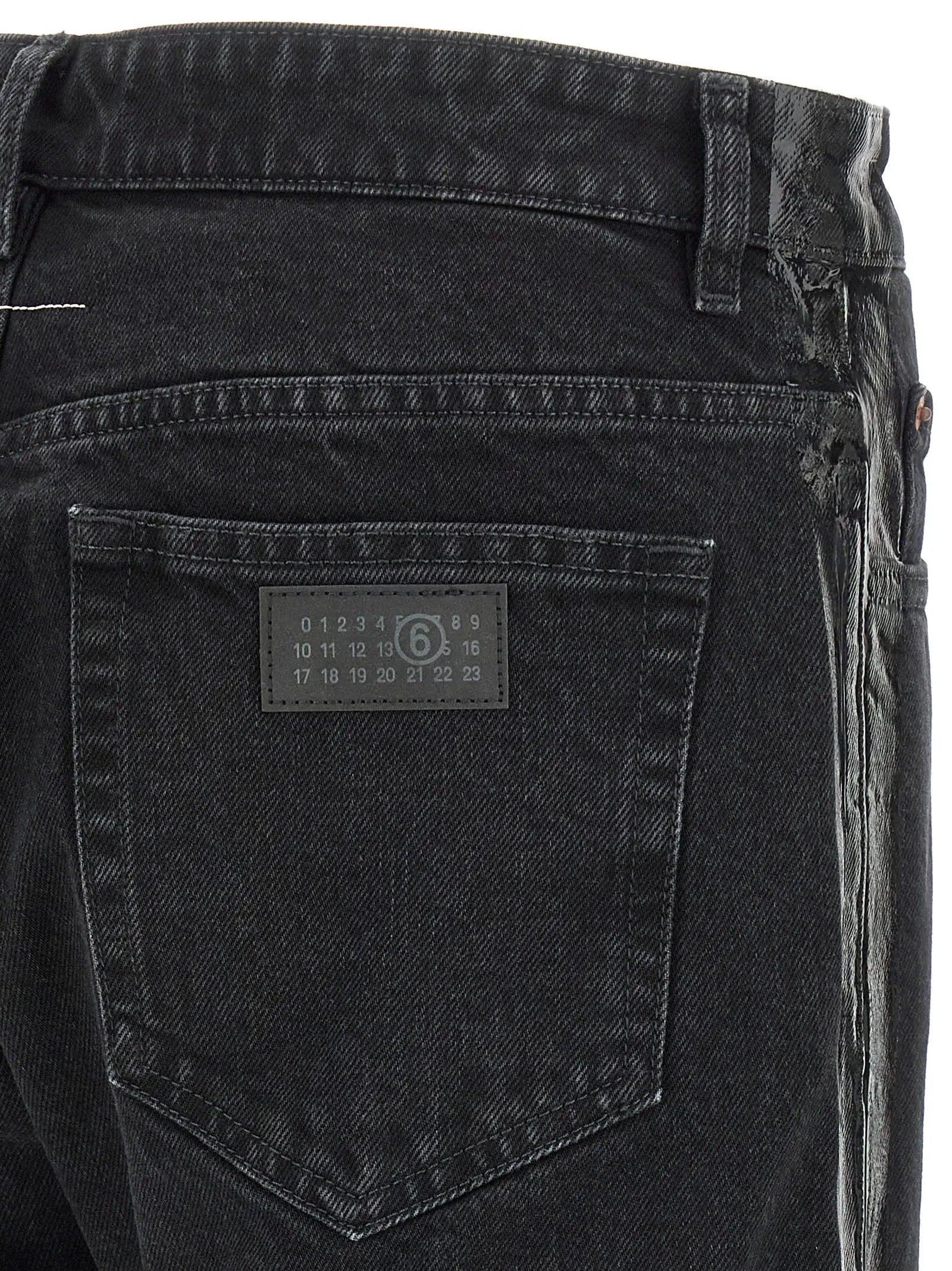 MM6 Maison Margiela Black Cotton Tapered Jeans