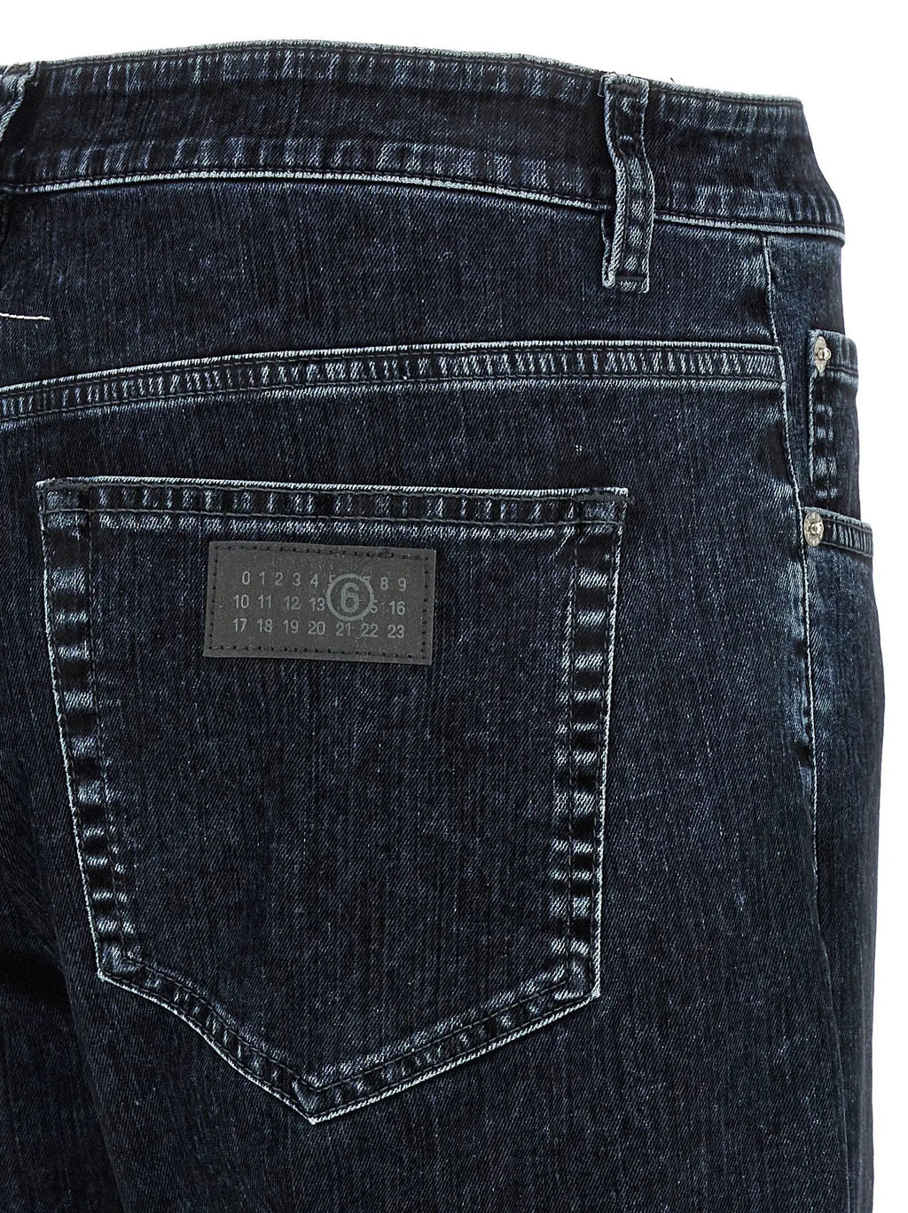 MM6 Maison Margiela Black Cotton Straight-Leg Jeans