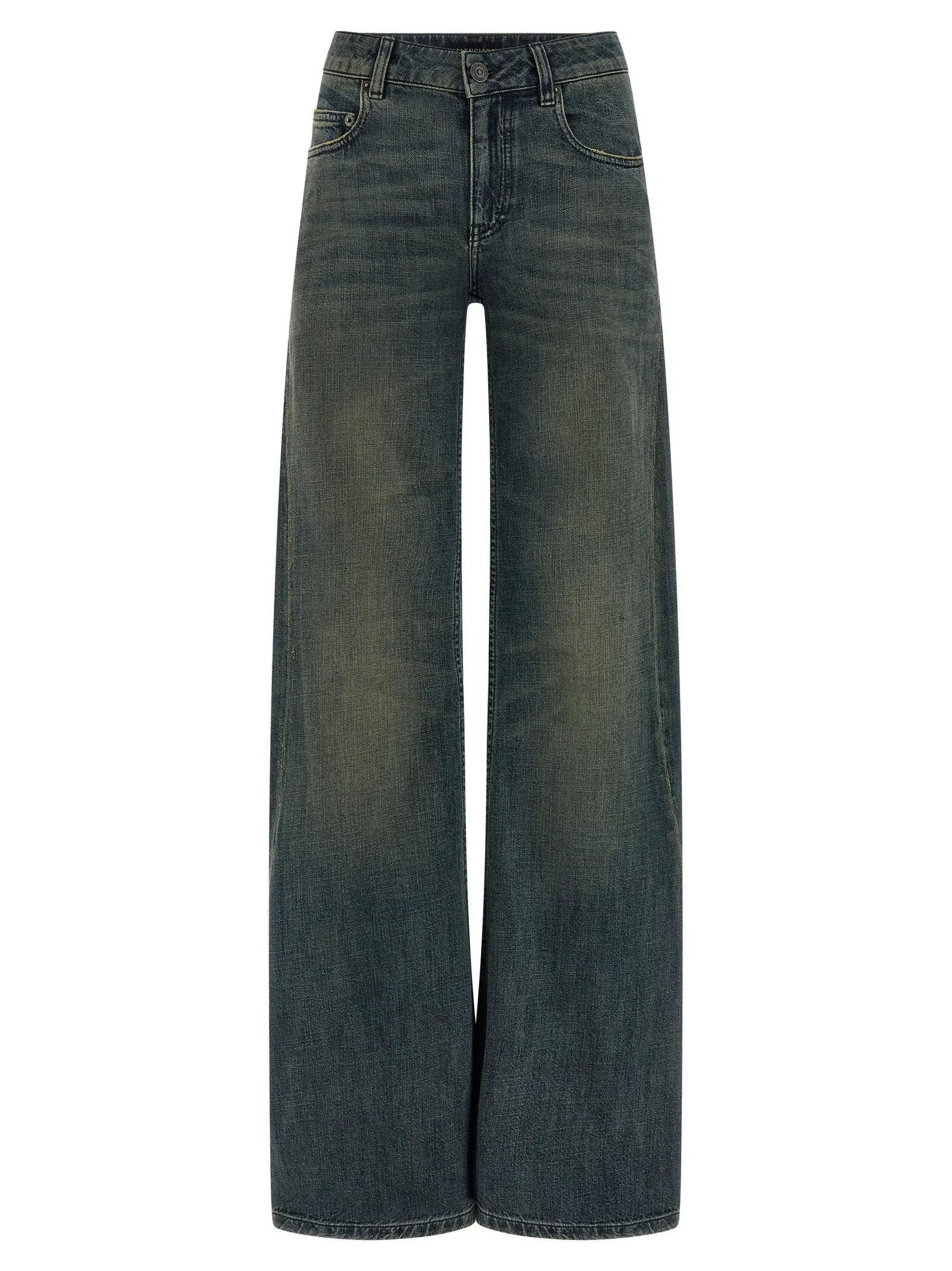Balenciaga Blue Cotton Flared Jeans