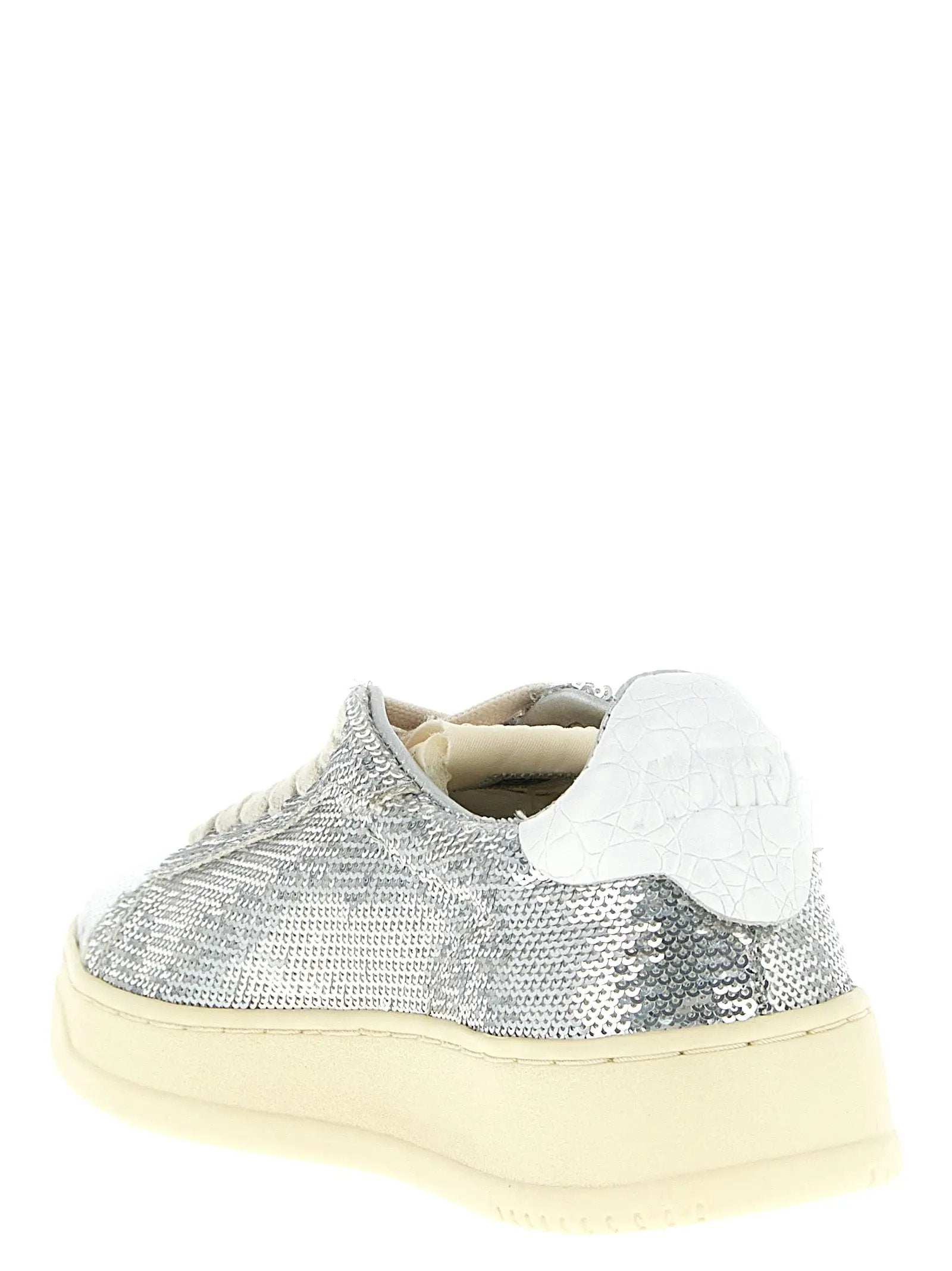 Autry Silver Polyester Low Top Sneakers