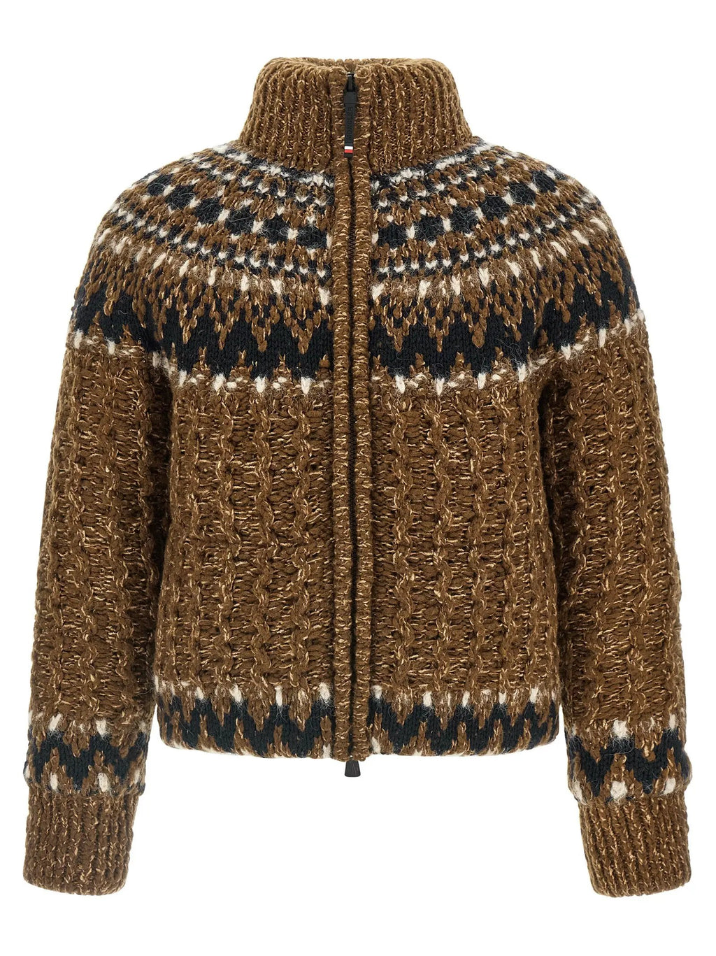 Moncler Grenoble Brown Wool Full-Length Jacket