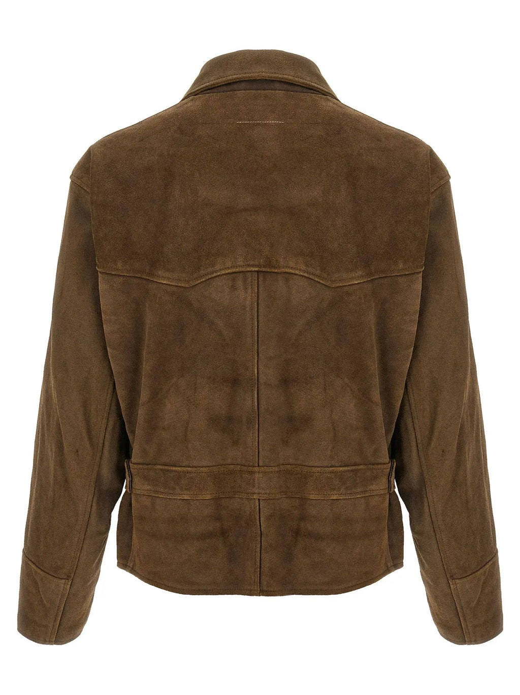 MM6 Maison Margiela Brown Calfskin Leather Jacket
