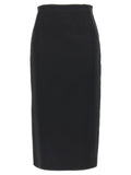 Max Mara Black Viscose Midi Skirt