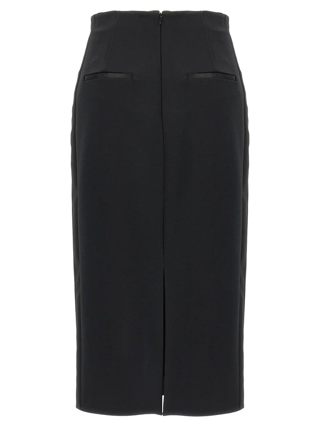 Max Mara Black Viscose Midi Skirt