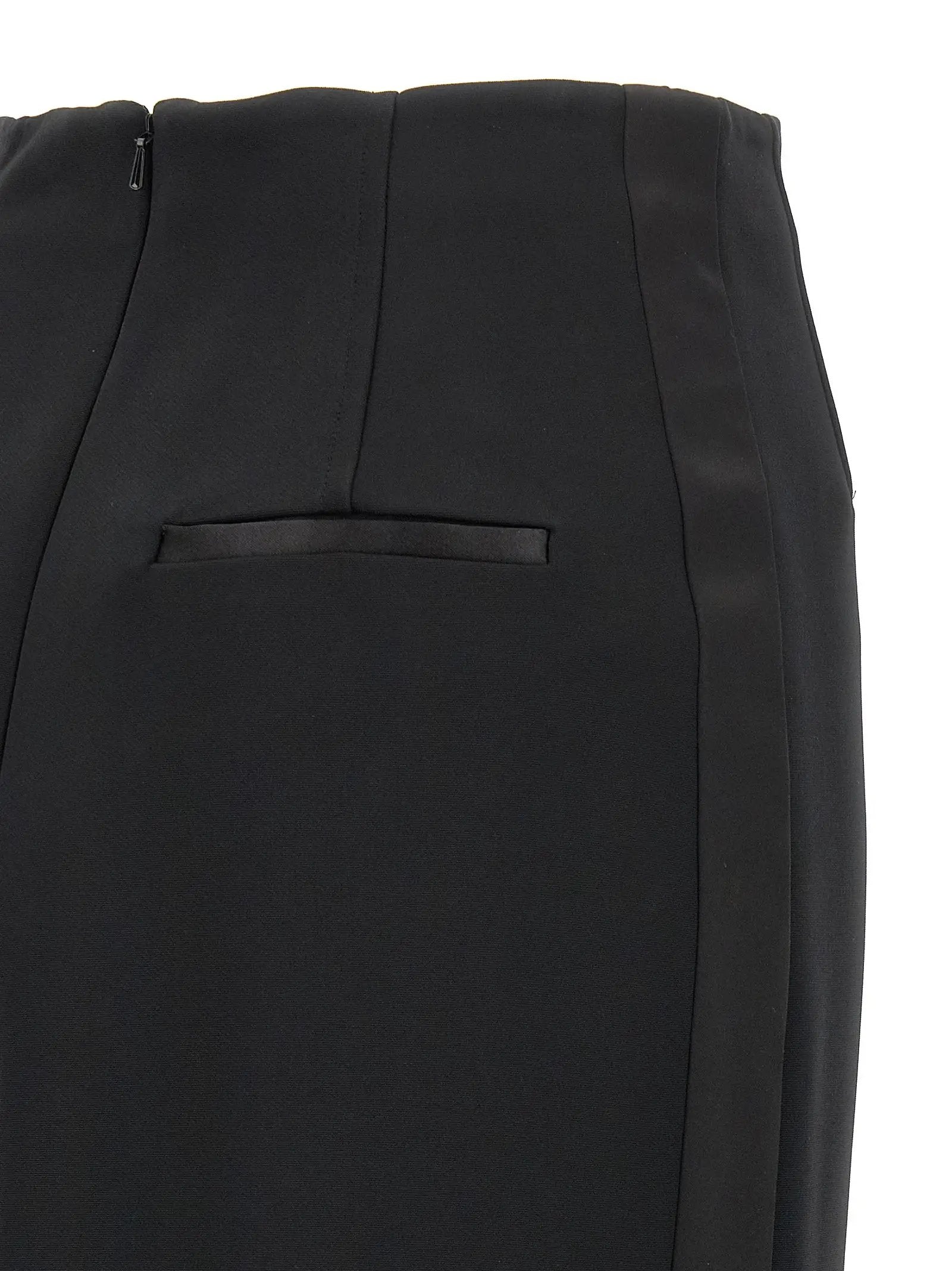 Max Mara Black Viscose Midi Skirt