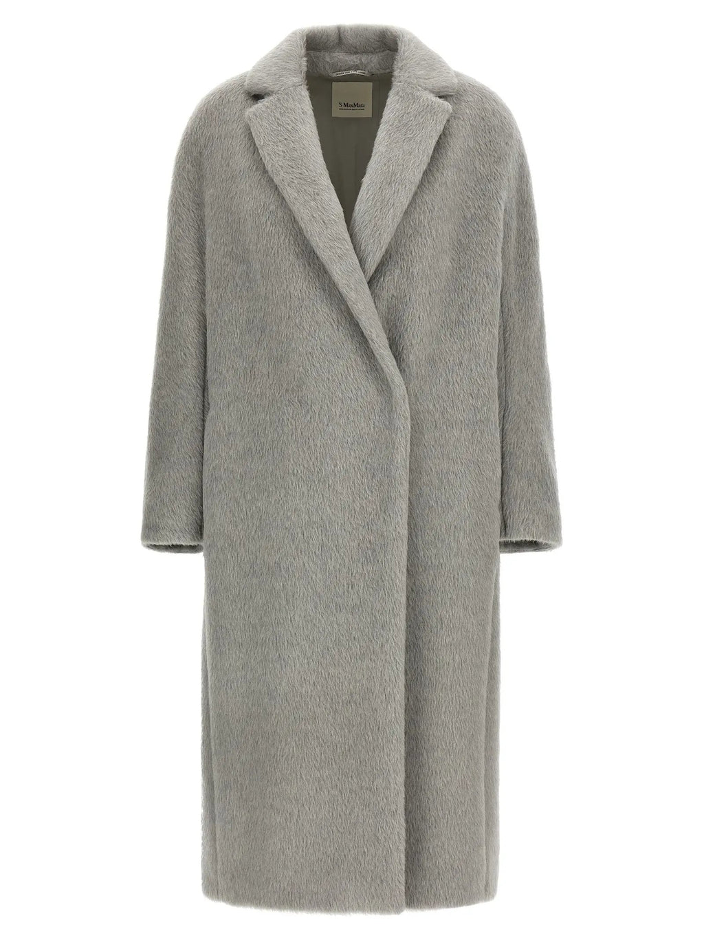 'S Max Mara Gray Alpaca Leather Coat