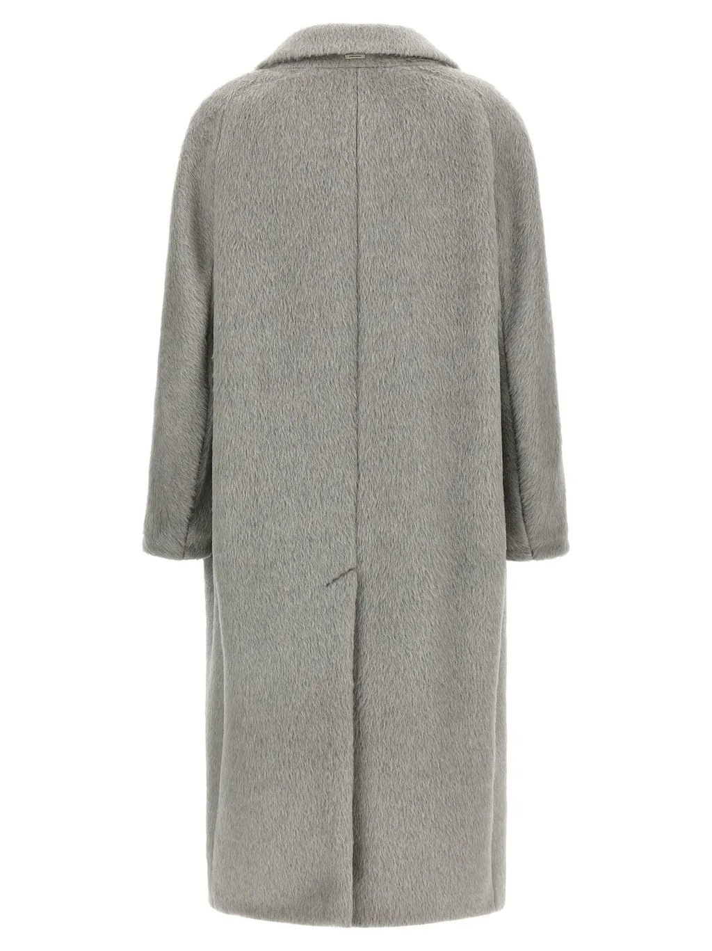 'S Max Mara Gray Alpaca Leather Coat