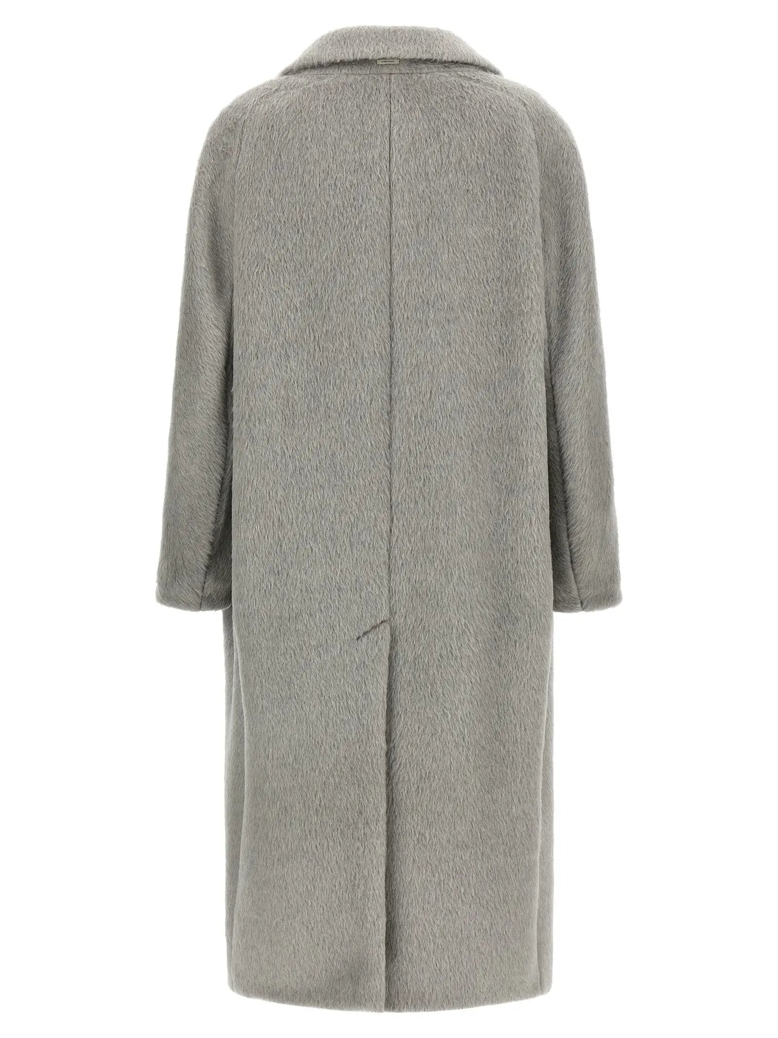 'S Max Mara Gray Alpaca Leather Coat