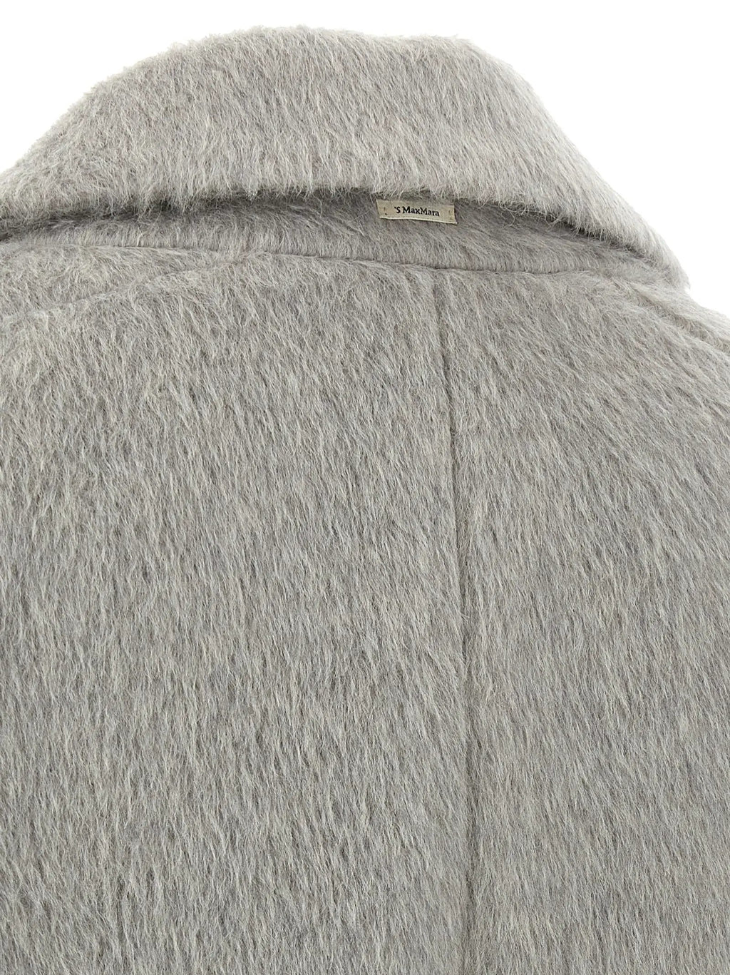 'S Max Mara Gray Alpaca Leather Coat