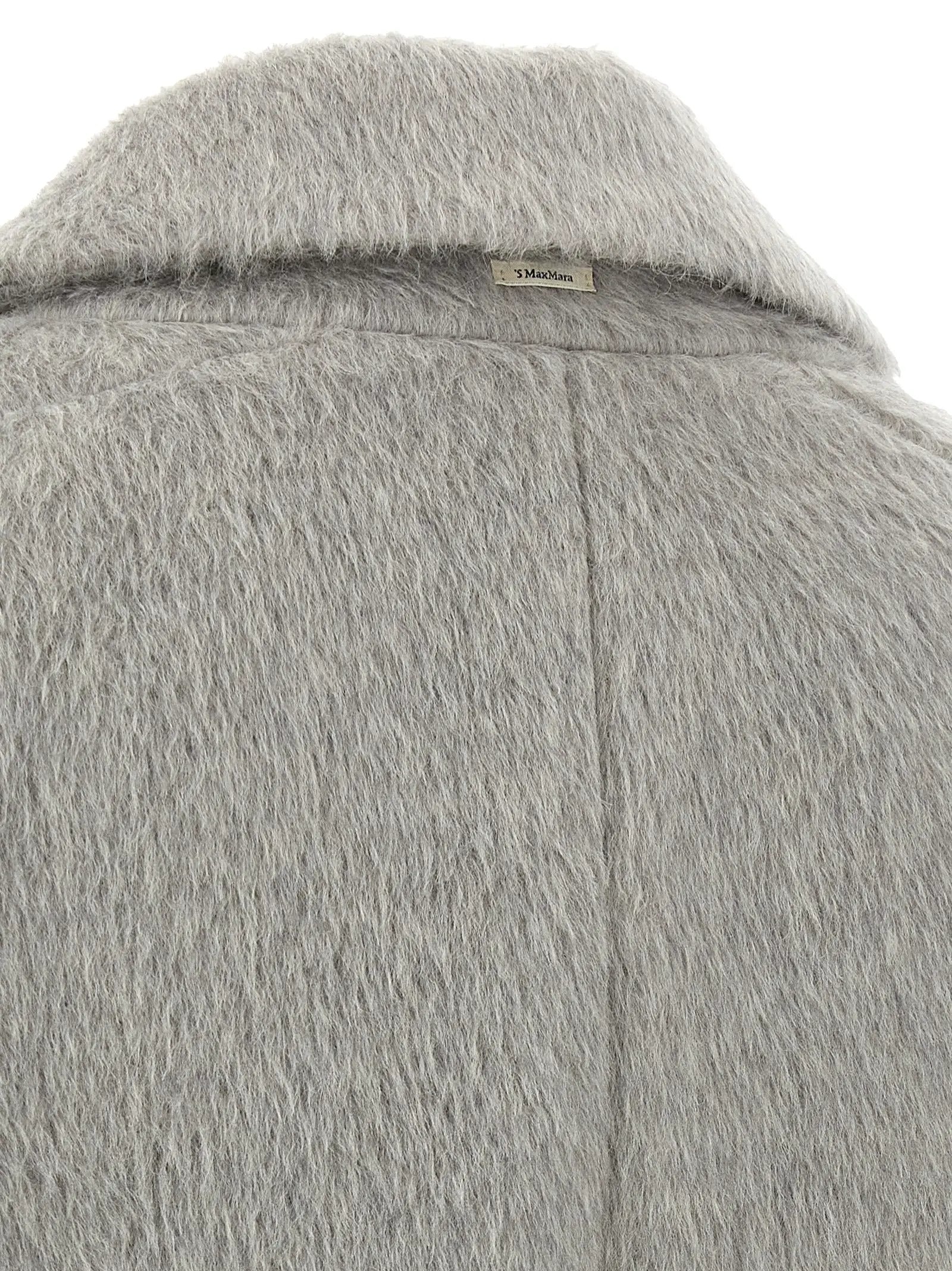 'S Max Mara Gray Alpaca Leather Coat