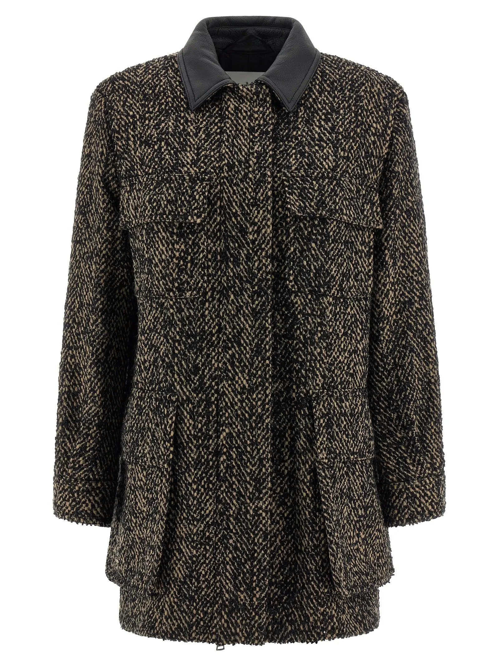 Max Mara Multicolor Virgin Wool Shell Jacket