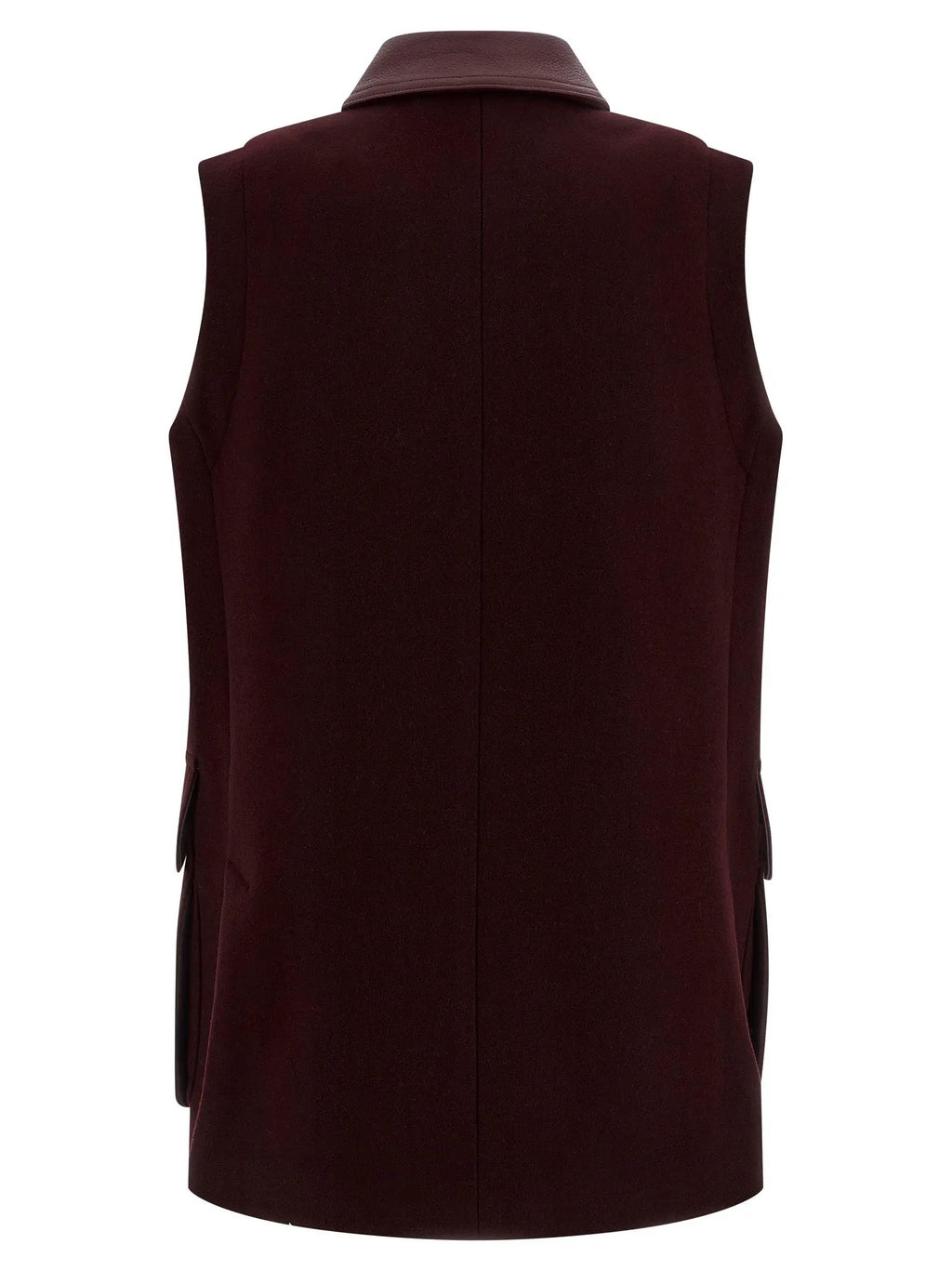 Max Mara Bordeaux Virgin Wool Sleeveless Jacket