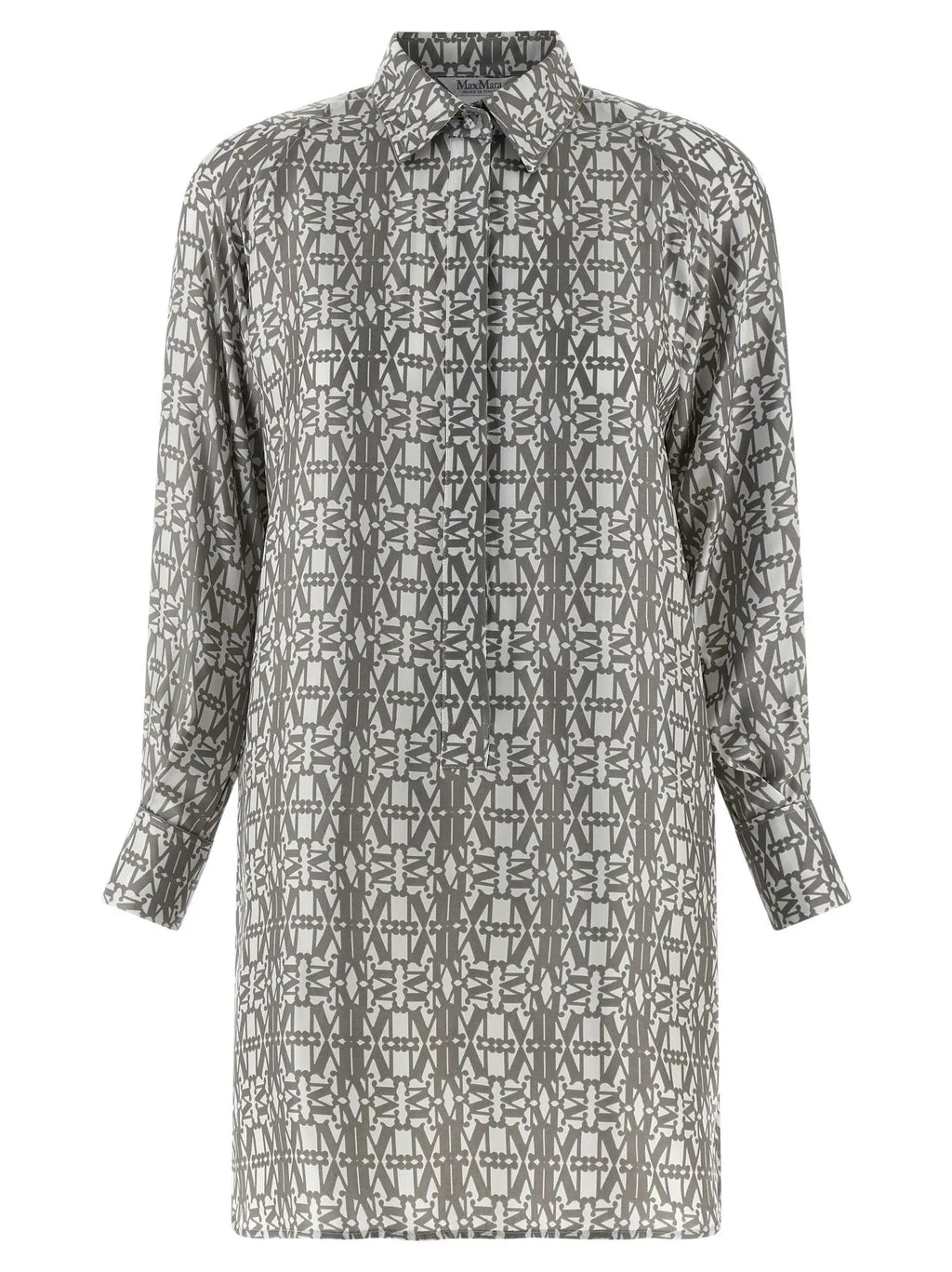 Max Mara Gray Silk Short Dress