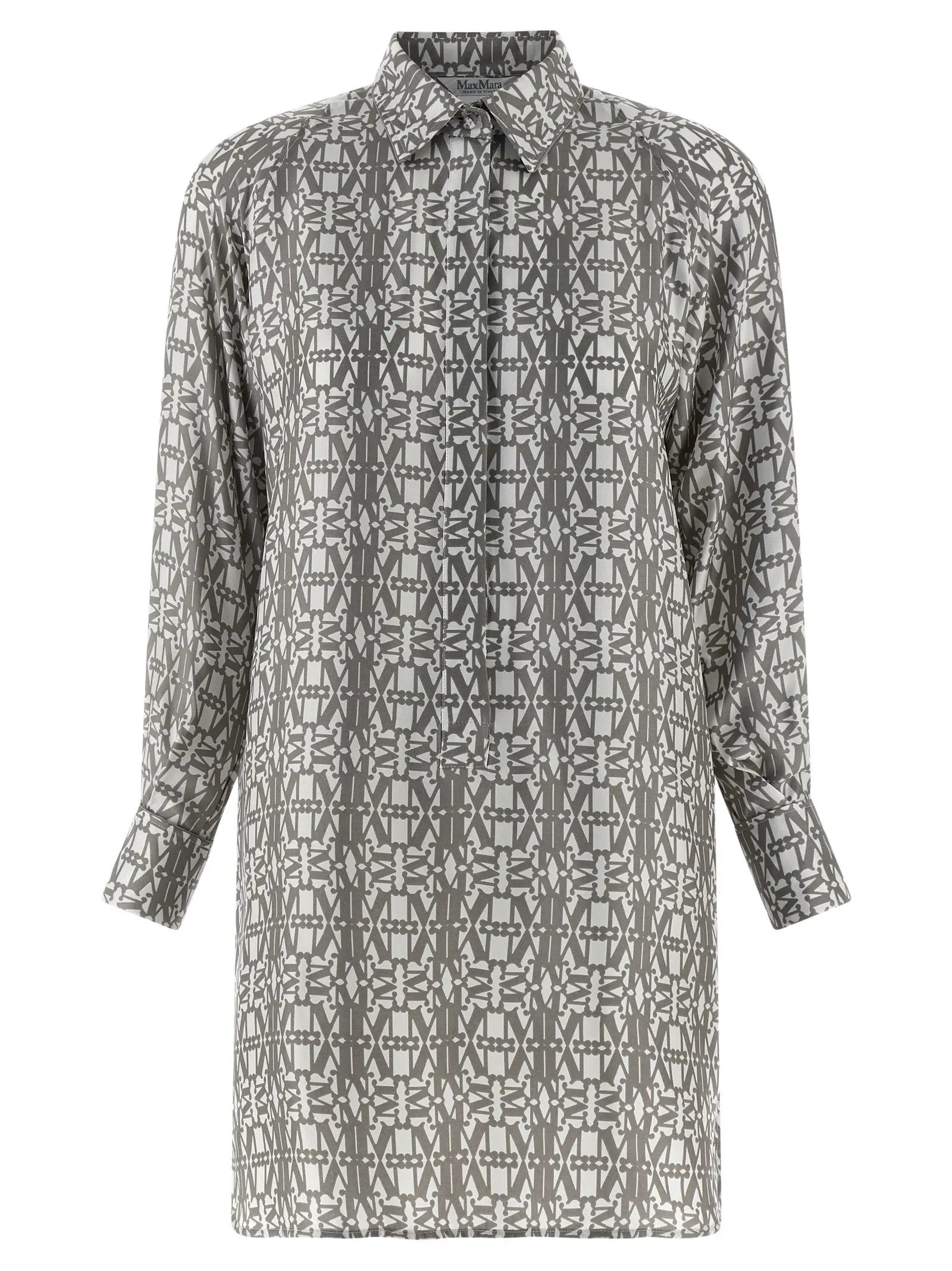 Max Mara Gray Silk Short Dress