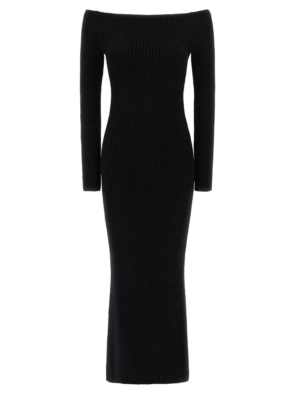 Max Mara Black Wool Long Dress