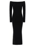 Max Mara Black Wool Long Dress