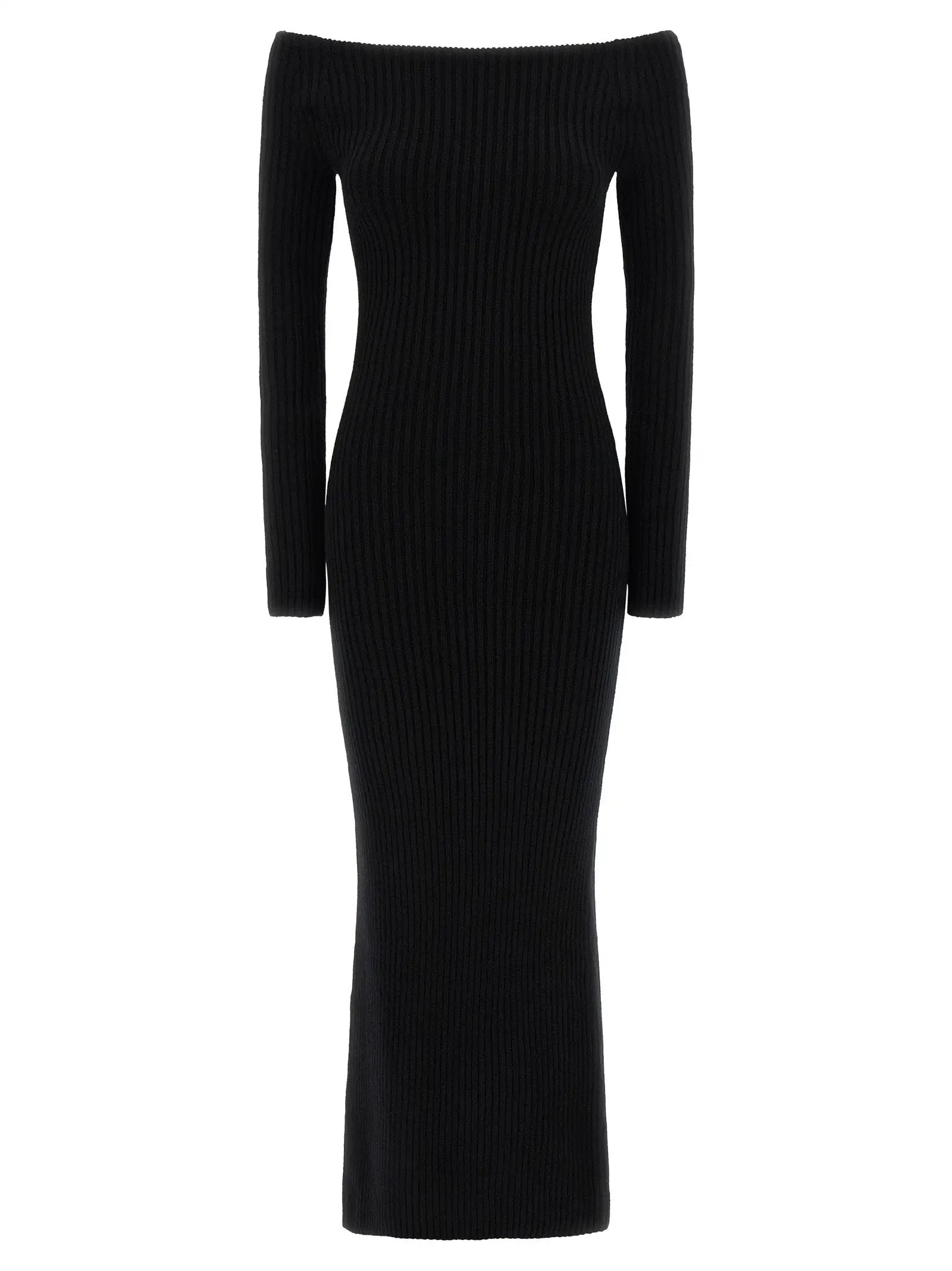 Max Mara Black Wool Long Dress