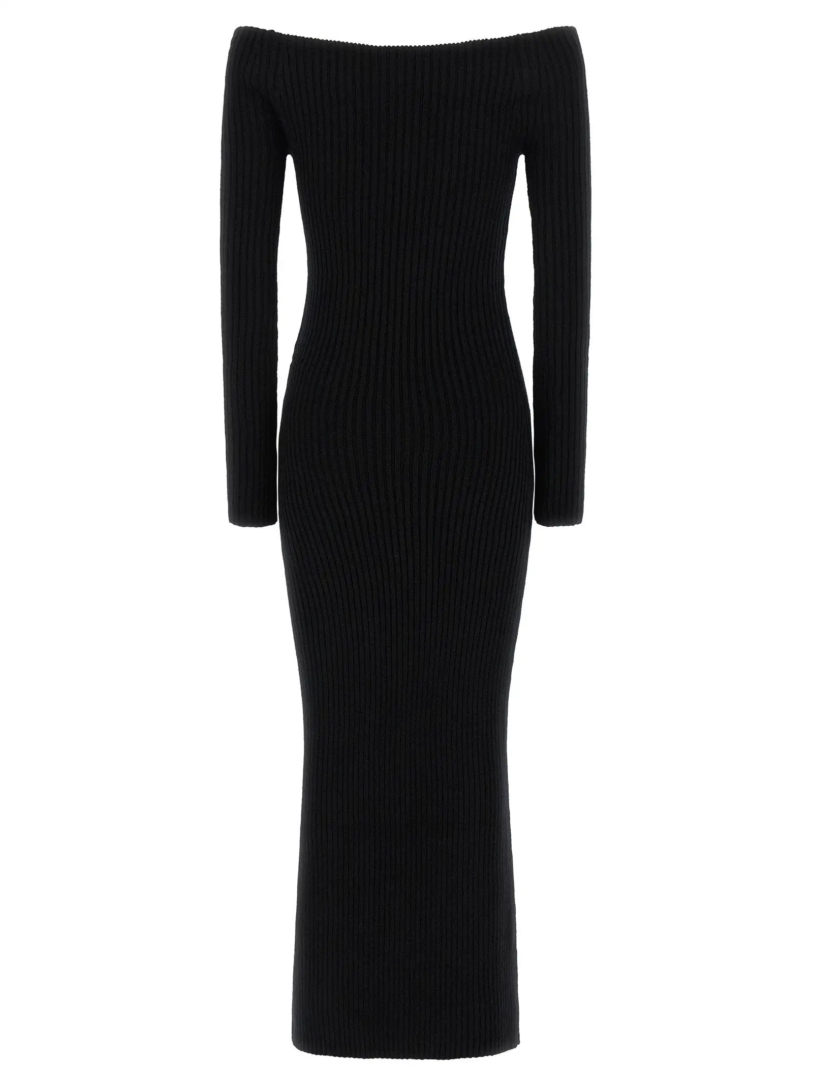 Max Mara Black Wool Long Dress