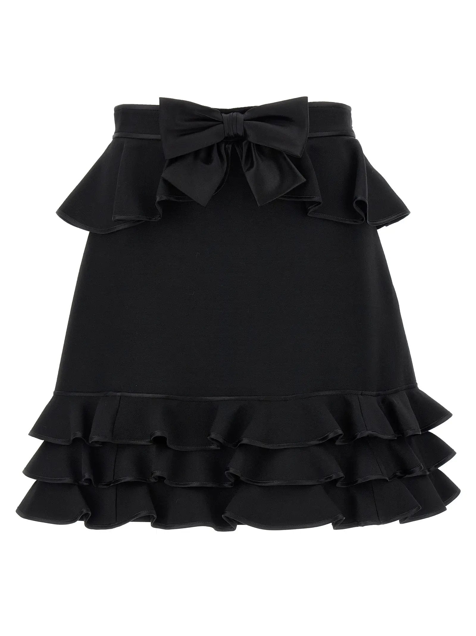 Valentino Garavani Black Virgin Wool Long Skirt