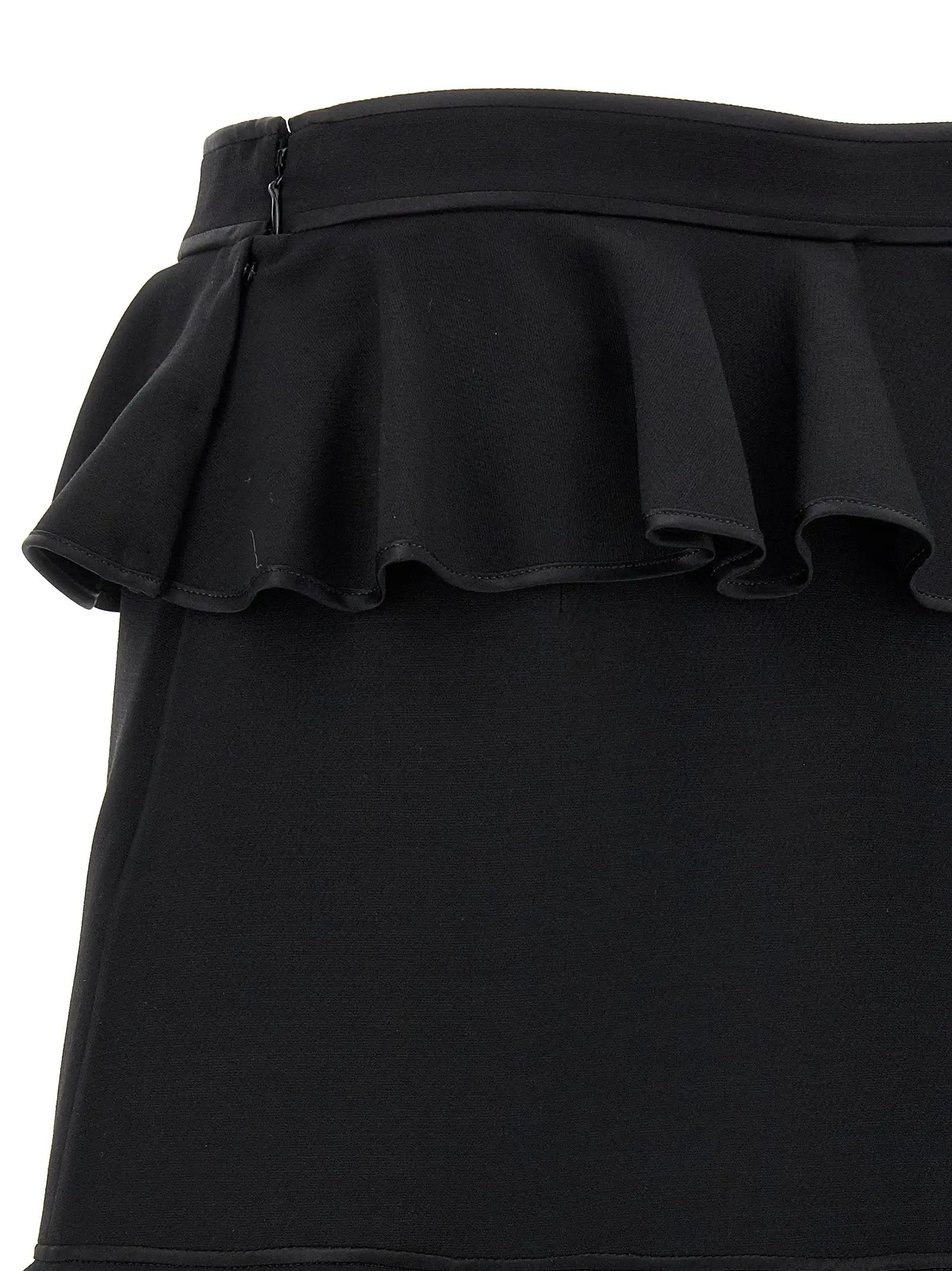 Valentino Garavani Black Virgin Wool Long Skirt