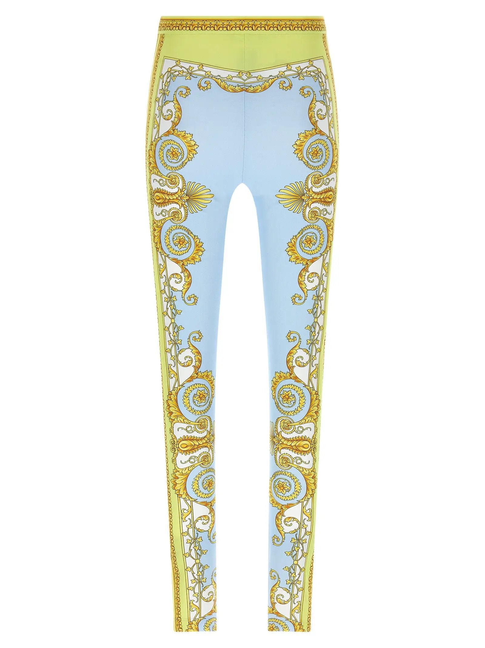 Versace Blue Nylon Leggings