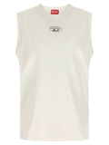 Diesel White Cotton Sleeveles T-Shirt