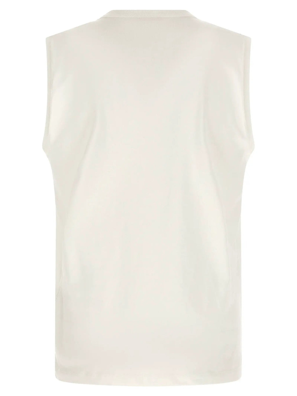 Diesel White Cotton Sleeveles T-Shirt