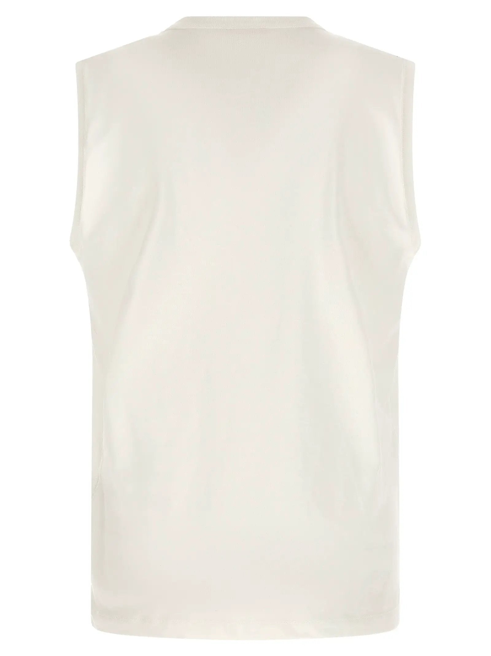 Diesel White Cotton Sleeveles T-Shirt
