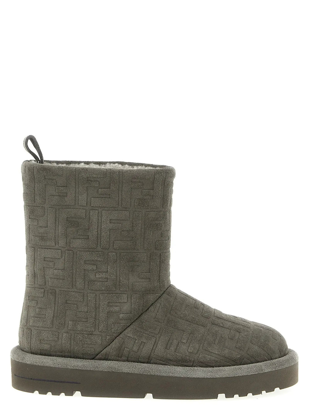 Fendi Gray Calfskin Ankle Boots