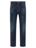Dsquared² Blue Cotton Straight-Leg Jeans